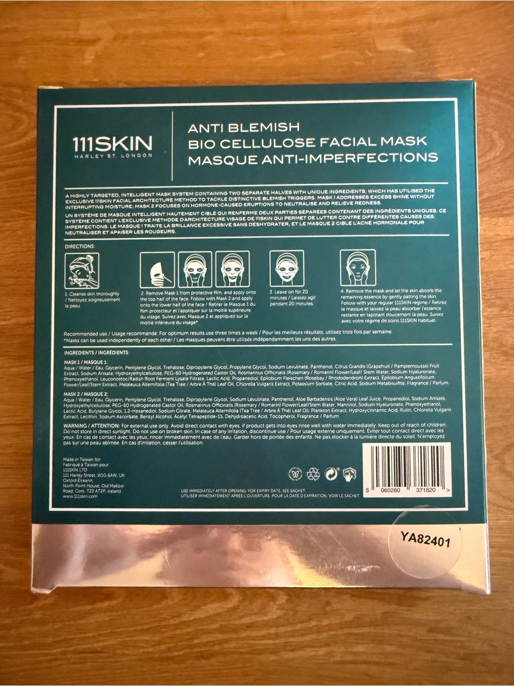 *Discontinued* *BNIB* 111SKIN Anti Blemish Bio Cellulose Facial Mask Set - Picture 2 of 2